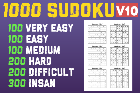 1000 Sudoku Puzzles: 6 Levels V10 Interior