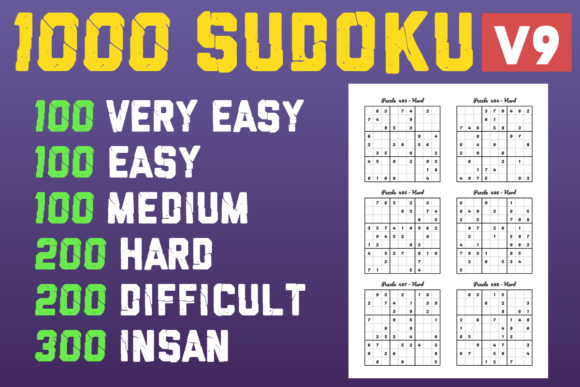1000 Sudoku Puzzles with 6 Levels V9: A Practical Resource for Creators and Puzzle Enthusiasts