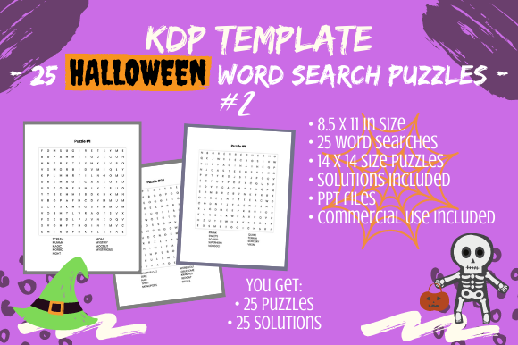 25 Halloween Word Searches for Teen & Adult KDP Books