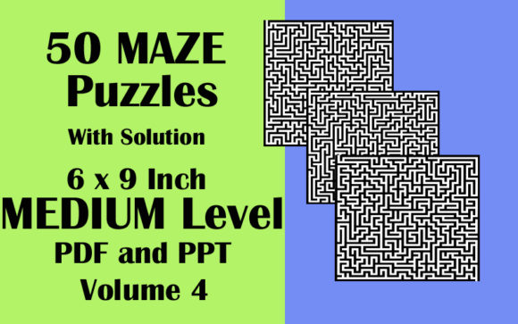 Creating KDP-Ready Books with 50 Maze Puzzle Medium Level PDF PPTX V4