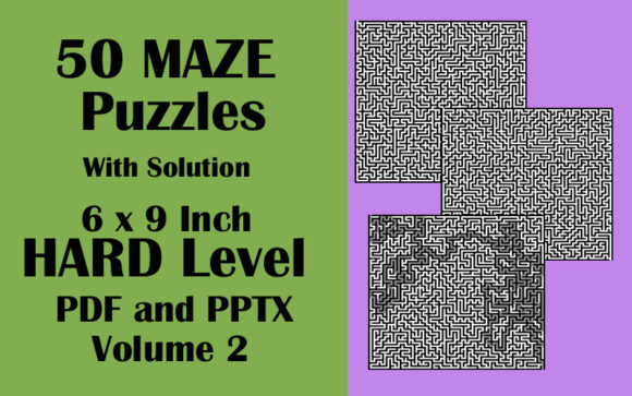 Evaluating 50 Maze Puzzle HARD Level PDF PPTX Vol 2 for KDP Publishing