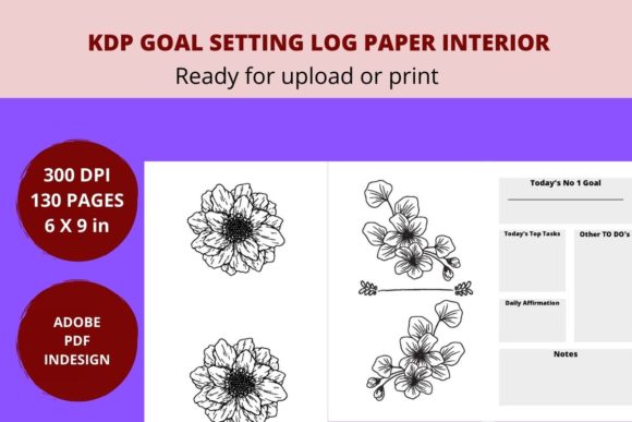 KDP Goal Setting Interior Log Paper Design