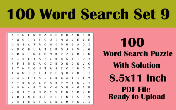 KDP Interior Design: 8.5x11 Word Search Vol 9
