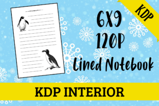 Lined Notebook with Penguin KDP Interior
