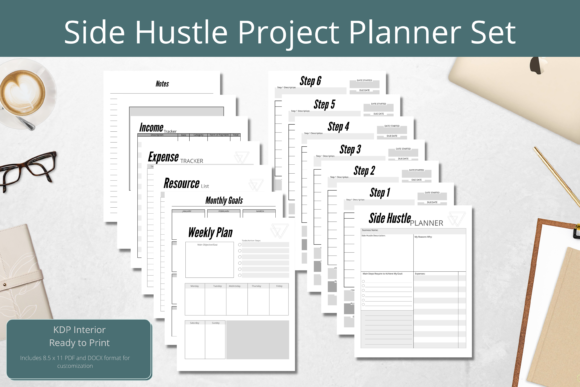 Structuring Success: Leveraging the Side Hustle Project Planner KDP Interior for Modern Entrepreneurship