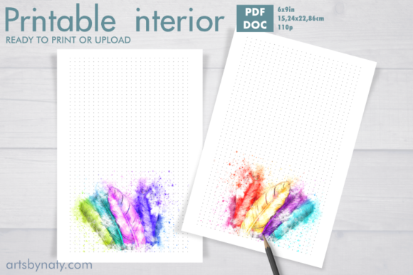 Unleashing Creativity with Magical Watercolor Feathers KDP Bujo Interiors