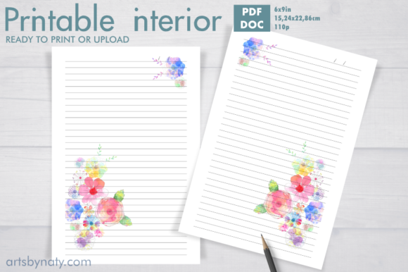 Watercolor Hand-Drawn Flowers KDP Interior Guide